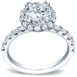 Gold 1 3/5ct TDW Certified Round Diamond Engagement Ring - Handcrafted By Name My Rings™