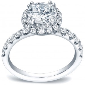 Gold 1 3/5ct TDW Certified Round Diamond Engagement Ring - Handcrafted By Name My Rings™