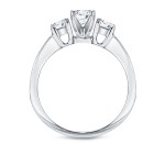 Gold 1 3/5ct TDW Round Diamond Three Stone Ring - Handcrafted By Name My Rings™