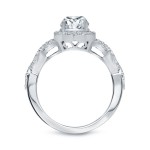 Gold 1 3/8ct TDW Round Diamond Halo Engagement Ring - Handcrafted By Name My Rings™