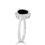 Gold 1 4/6ct TDW Black Pear-Shaped Diamond Halo Engagement Ring - Handcrafted By Name My Rings™