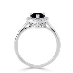Gold 1 4/6ct TDW Black Pear-Shaped Diamond Halo Engagement Ring - Handcrafted By Name My Rings™