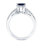 Gold 1/2ct Blue Sapphire and 1/2ct TDW Diamond Ring - Handcrafted By Name My Rings™