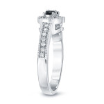 Gold 1/2ct TDW 2-Stone Round Cut Black Diamond Engagement Ring - Handcrafted By Name My Rings™