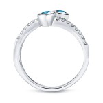 Gold 1/2ct TDW 2-Stone Round Cut Blue Diamond Engagement Ring - Handcrafted By Name My Rings™