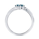 Gold 1/2ct TDW 2-stone Round-cut Blue Diamond Engagement Ring - Handcrafted By Name My Rings™