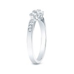 Gold 1/2ct TDW 3-stone Diamond Trellis Engagement Ring - Handcrafted By Name My Rings™