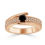 Gold 1/2ct TDW Black Round Diamond Engagement Ring - Handcrafted By Name My Rings™