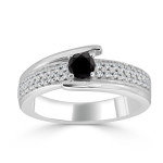 Gold 1/2ct TDW Black Round Diamond Engagement Ring - Handcrafted By Name My Rings™