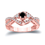 Gold 1/2ct TDW Black and White Diamond Engagement Ring - Handcrafted By Name My Rings™
