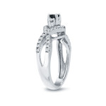 Gold 1/2ct TDW Black and White Diamond Engagement Ring - Handcrafted By Name My Rings™