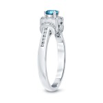 Gold 1/2ct TDW Blue Diamond Engagement Ring - Handcrafted By Name My Rings™