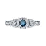 Gold 1/2ct TDW Blue and White Diamond Engagement Ring - Handcrafted By Name My Rings™