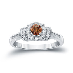 Gold 1/2ct TDW Brown Diamond Engagement Ring - Handcrafted By Name My Rings™