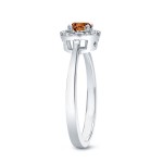 Gold 1/2ct TDW Brown Diamond Halo Engagement Ring - Handcrafted By Name My Rings™