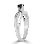 Gold 1/2ct TDW Bypass Black Diamond Engagement Ring - Handcrafted By Name My Rings™