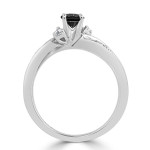 Gold 1/2ct TDW Bypass Black Diamond Engagement Ring - Handcrafted By Name My Rings™