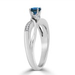 Gold 1/2ct TDW Bypass Blue Diamond Engagement Ring - Handcrafted By Name My Rings™