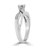 Gold 1/2ct TDW Bypass Diamond Engagement Ring - Handcrafted By Name My Rings™