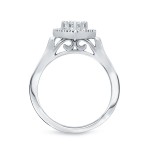 Gold 1/2ct TDW Halo Diamond Engagement Ring - Handcrafted By Name My Rings™