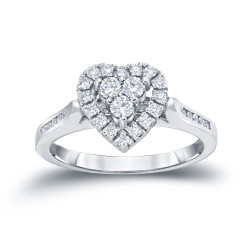 Gold 1/2ct TDW Halo Diamond Engagement Ring - Handcrafted By Name My Rings™