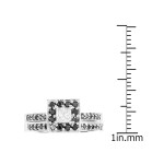 Gold 1/2ct TDW Princess Black and White Diamond Bridal Ring Set - Handcrafted By Name My Rings™