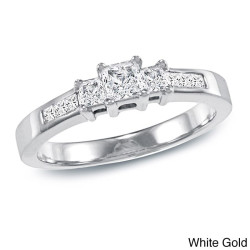 Gold 1/2ct TDW Princess Diamond Engagement Ring - Handcrafted By Name My Rings™