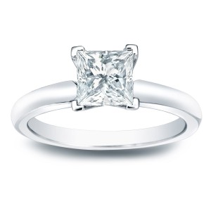 Gold 1/2ct TDW Princess-cut Diamond Solitaire Engagement Ring - Handcrafted By Name My Rings™