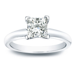 Gold 1/2ct TDW Princess-cut Diamond V-End Solitaire Engagement Ring - Handcrafted By Name My Rings™