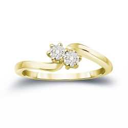 Gold 1/2ct TDW Round Cut Diamond 2-Stone Engagement Ring - Handcrafted By Name My Rings™