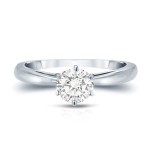 Gold 1/2ct TDW Round-Cut Diamond 6-Prong Solitaire Engagement Ring - Handcrafted By Name My Rings™