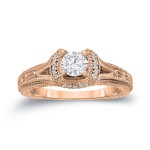 Gold 1/2ct TDW Round Diamond Engagement Ring - Handcrafted By Name My Rings™