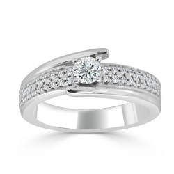 Gold 1/2ct TDW Round Diamond Engagement Ring - Handcrafted By Name My Rings™