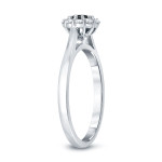 Gold 1/2ct TDW Round-cut Black Diamond Halo Engagement Ring - Handcrafted By Name My Rings™