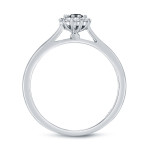 Gold 1/2ct TDW Round-cut Black Diamond Halo Engagement Ring - Handcrafted By Name My Rings™