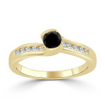 Gold 1/2ct TDW Tension Black Diamond Engagement Ring - Handcrafted By Name My Rings™ Gold 1/2ct TDW Tension Black Diamond Engagement Ring - Handcrafted By Name My Rings™