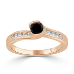Gold 1/2ct TDW Tension Black Diamond Engagement Ring - Handcrafted By Name My Rings™ Gold 1/2ct TDW Tension Black Diamond Engagement Ring - Handcrafted By Name My Rings™
