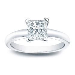 Gold 1/3ct TDW Princess-cut Diamond V-end Solitaire Engagement Ring - Handcrafted By Name My Rings™