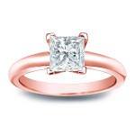 Gold 1/3ct TDW Princess-cut Diamond V-end Solitaire Engagement Ring - Handcrafted By Name My Rings™