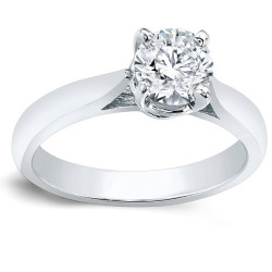 Gold 1/3ct TDW Round Diamond Solitaire Engagement Ring - Handcrafted By Name My Rings™