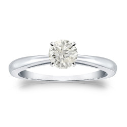 Gold 1/3ct TDW Round Diamond Solitaire Engagement Ring - Handcrafted By Name My Rings™
