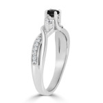 Gold 1/3ct TDW Twisted Black Diamond Engagement Ring - Handcrafted By Name My Rings™