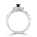 Gold 1/3ct TDW Twisted Black Diamond Engagement Ring - Handcrafted By Name My Rings™