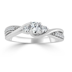 Gold 1/3ct TDW Twisted Diamond Engagement Ring - Handcrafted By Name My Rings™