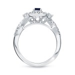 Gold 1/4ct Blue Sapphire and 2/5ct TDW Diamond Engagement Ring - Handcrafted By Name My Rings™