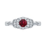 Gold 1/4ct Ruby and 1/4ct TDW Diamond Bridal Ring Set - Handcrafted By Name My Rings™