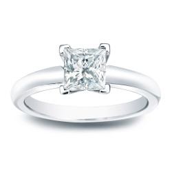 Gold 1/4ct TDW Princess-cut Diamond V-End Solitaire Engagement Ring - Handcrafted By Name My Rings™