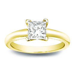 Gold 1/4ct TDW Princess-cut Diamond V-End Solitaire Engagement Ring - Handcrafted By Name My Rings™