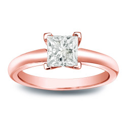 Gold 1/4ct TDW Princess-cut Diamond V-End Solitaire Engagement Ring - Handcrafted By Name My Rings™