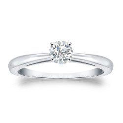 Gold 1/4ct TDW Round Diamond Solitaire Engagement Ring - Handcrafted By Name My Rings™